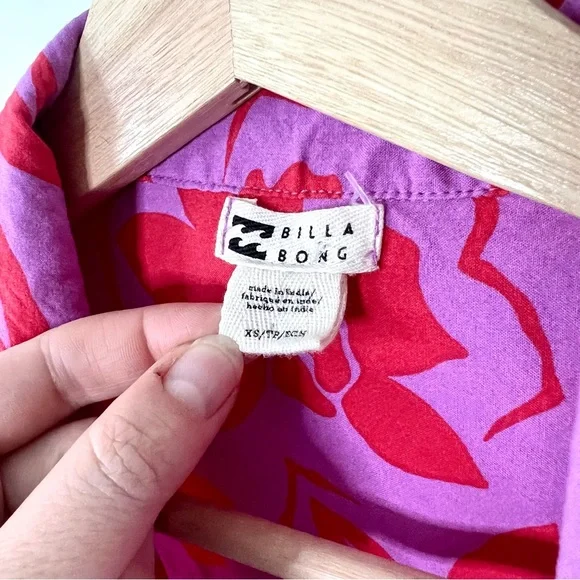 Billabong Peachy Keen Matching Pink Hawaiian Floral Skirt Set - Picture 2 of 16